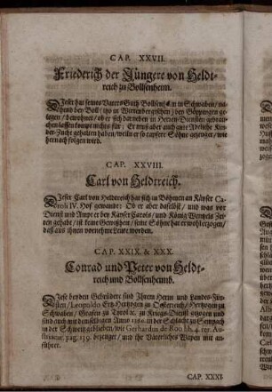 Cap. XXVII. Friederich der Jüngere von Heldtreich zu Bollsenheim