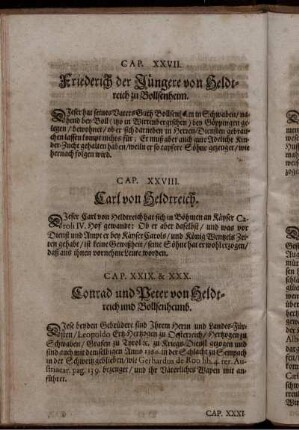 Cap. XXVII. Friederich der Jüngere von Heldtreich zu Bollsenheim
