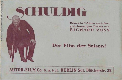 Filmprogramm von "Schuldig"