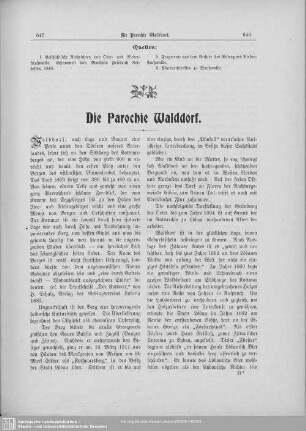 Die Parochie Walddorf