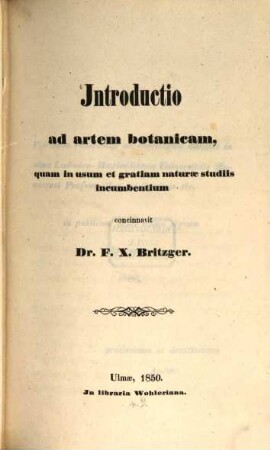 Introductio ad artem botanicam