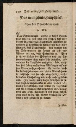 210-225, Das neunzehnte Hauptstück. Von den Lufterscheinungen.