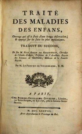 Traité des maladies des Enfans
