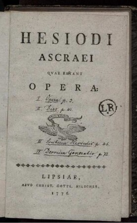 Hesiodi Ascraei Quae Extant Opera