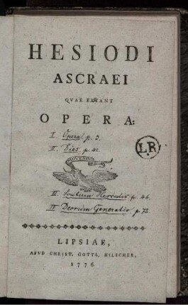 Hesiodi Ascraei Quae Extant Opera