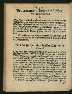 Cap. 3. Von dem andern Zeichen der Kirchen Gottes/ sie ist heilig.