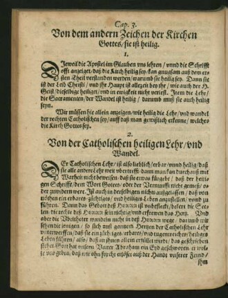 Cap. 3. Von dem andern Zeichen der Kirchen Gottes/ sie ist heilig.