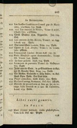 445-467, Libri varii generis