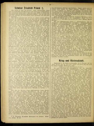 Schulrat Friedrich Polack : [Nekrolog]