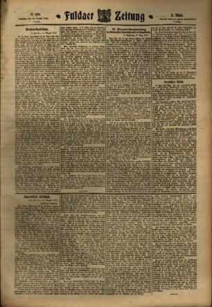 Zweite Ausgabe vom Samstag, den 20. August 1910.