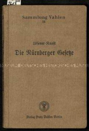Veröffentlichung der Nürnberger Gesetze