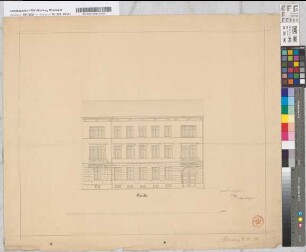 [Entwurf eines Gebäudes.] Ansicht Probezeichnung des Maurers Johann Joseph Steffens aus Aachen