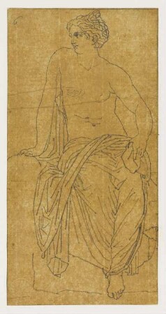 Sitzende weibliche Figur von vorn