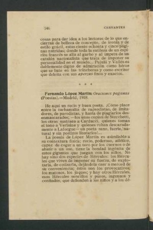 Fernando López Martín: " Oraciones paganas" (Poesías). - Madrid, 1918.