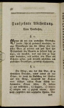 Fünfzehnte Abtheilung. Vom Bierkochen