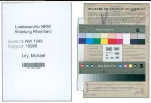 Entnazifizierung Michael Ley , geb. 15.06.1893 ()