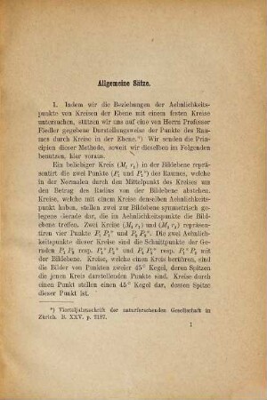 Centrische Kollineation nter Ordnung in der Ebene vermittelt durch Aehnlichkeitspunkte von Kreisen