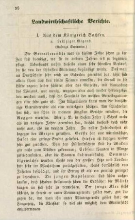 Landwirthschaftliche Berichte.