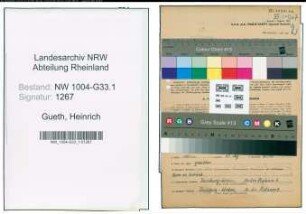 Entnazifizierung Heinrich Gueth , geb. 20.10.1898 (Lehrer)