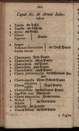 Caput 61. de Armis Scholasticis. - Caput 70. de Geometria.