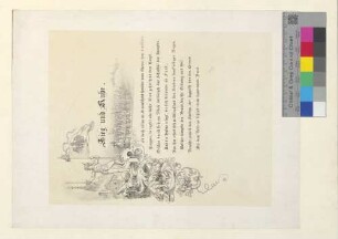 Gedenkblatt an den Aufstand in Baden 1849: "Sieg und Ruhe".