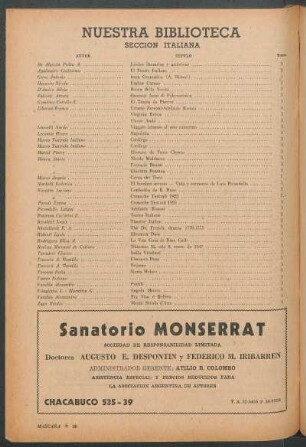 Nuestra biblioteca : Sección italiana