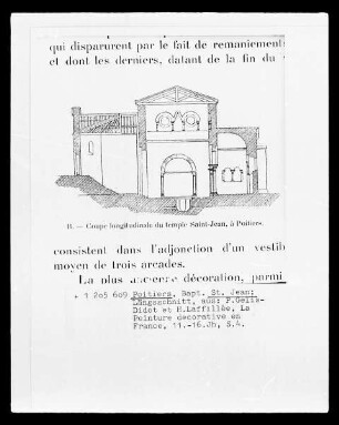 Poitiers, Längsschnitt des Baptisteriums Saint-Jean