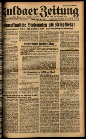 Ausgabe vom Montag, den 01. April 1940.