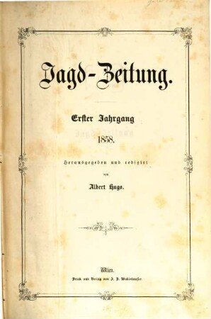 Jagd-Zeitung. 1, 1. 1858