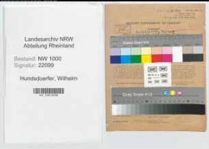 Entnazifizierung Wilhelm Hundsdoerfer, geb. 17.06.1901 (Polizeibeamter)