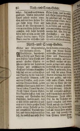 Noth- und Creutz-Gebete.