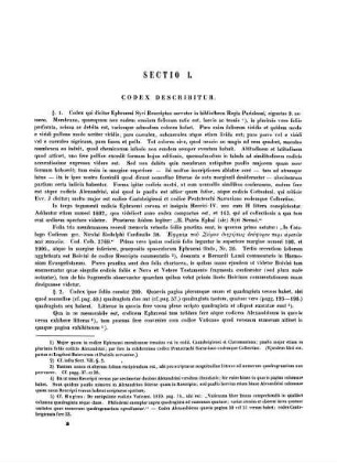 Sectio I. Codex Describitur
