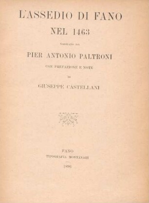 L' assedio di Fano nel 1463