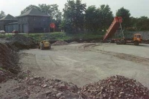 Fahrabteilung, abgerissenes Fundament Kühlturm 6, von NO