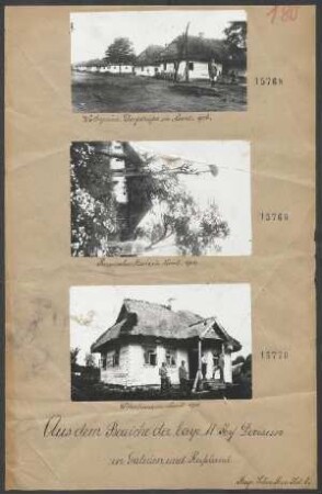 In Galizien und Rußland: Wolhynien Dorfstraße in Nuzel 1916