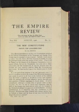 Vol. XII. August 1906. No. 67.