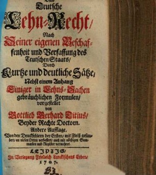 Das teutsche Lehn-Recht