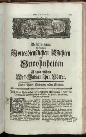 Beschreibung der heutigen Gottesdienstlichen Pflichten und Gewohnheiten der Abgöttischen West-Indianischen Völker. Dritter Haupt-Abtheilung achter Abschnitt