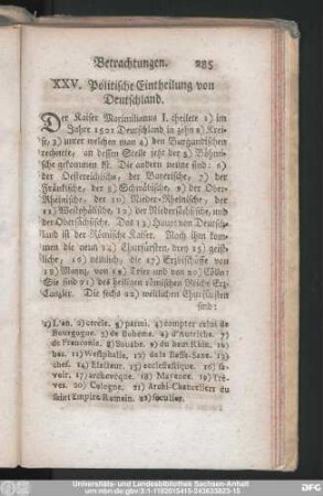 XXV. Politische Eintheilung von Deutschland.