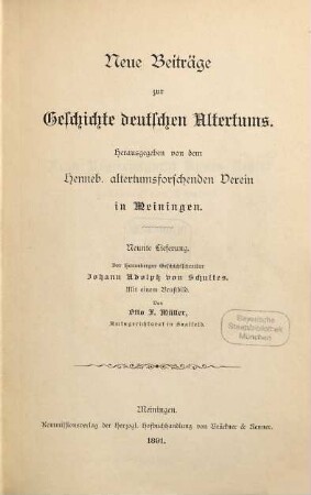 Der Henneberger Geschichtschreiber Johann Adolph von Schultes