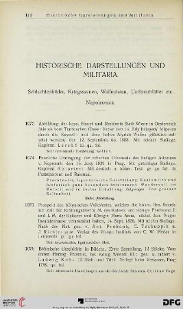 Historische Darstellungen und Militaria (Nr. 1073-1144)
