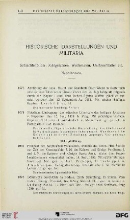 Historische Darstellungen und Militaria (Nr. 1073-1144)