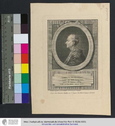 Carolus De Secondat Baro De Montesquieu : natus 18 Januar. 1689. obiit 10 die Febr. anno 1755