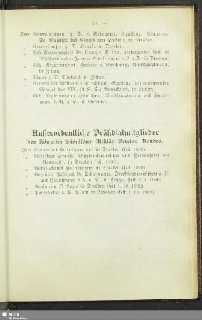 Außerordentliche Präsidialmitglieder des Königlich Sächsischen Militär-Vereins-Bundes