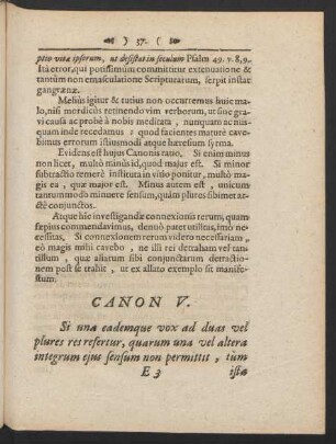 Canon V. Si una eademque vox ad duas vel plures res refertur ...