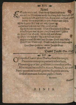 XIII. Rätzel.