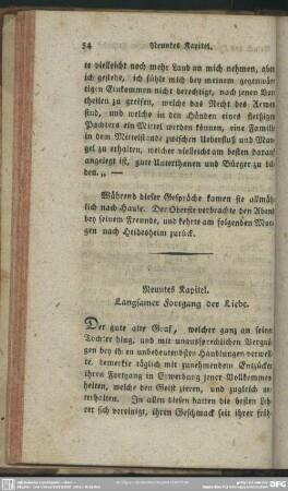 Neuntes Kapitel. Langsamer Fortgang der Liebe