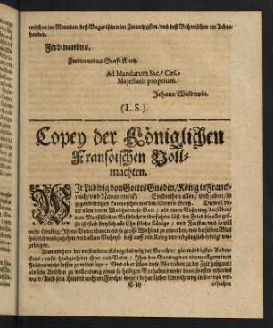 E3r-F2v, Copey der Königlichen Franzöisischen Vollmachten