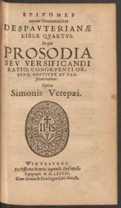 Epitomes novae Grammatices Despauterianae Liber Quartus: