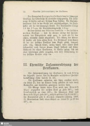 III. Chemische Zusammensetzung der Senfsamen
